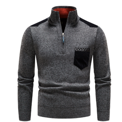 Men’s Quarter Zip Stand Collar Sweater