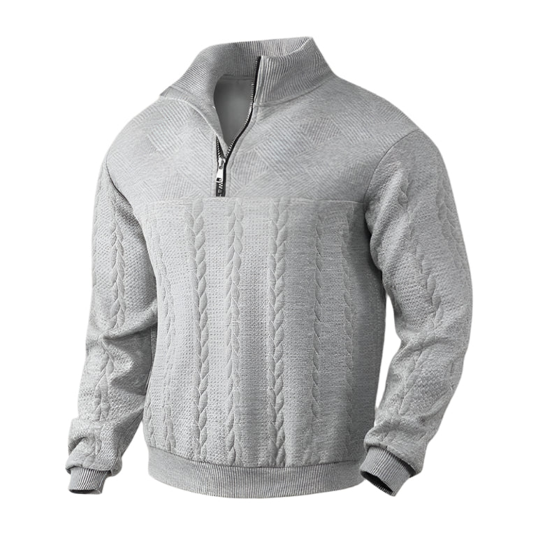 The Amalfi Half Zip Cable knit Jumper for Men