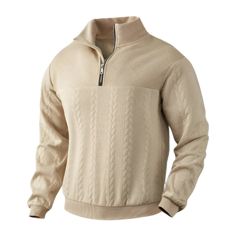 The Amalfi Half Zip Cable knit Jumper for Men