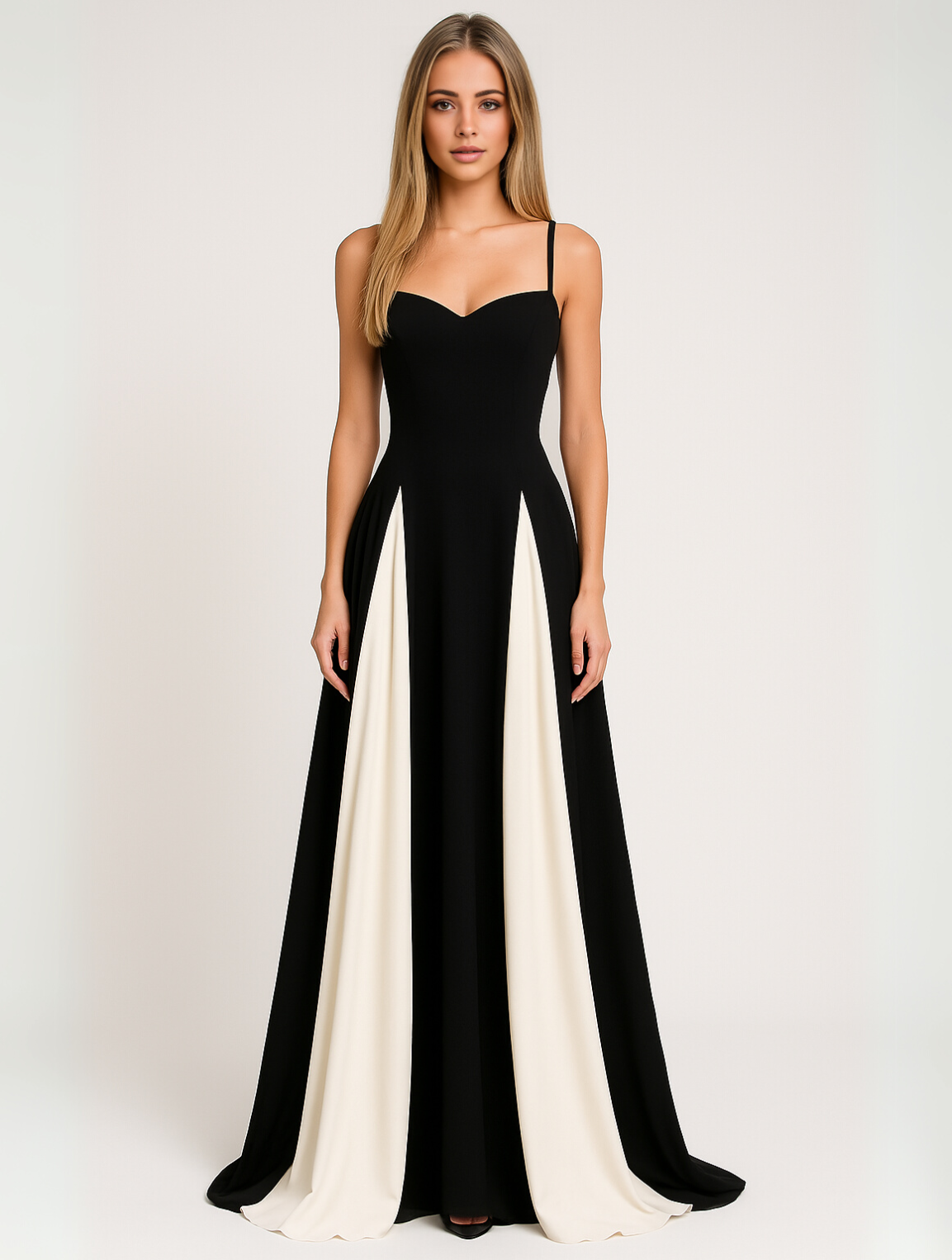 Chic Black White Shift Dress - BritishElegance