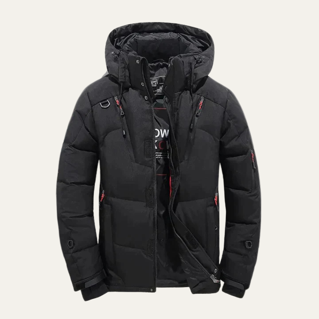 Men’s Heavy Duty Quilted Puffer Jacket with Detachable Hood