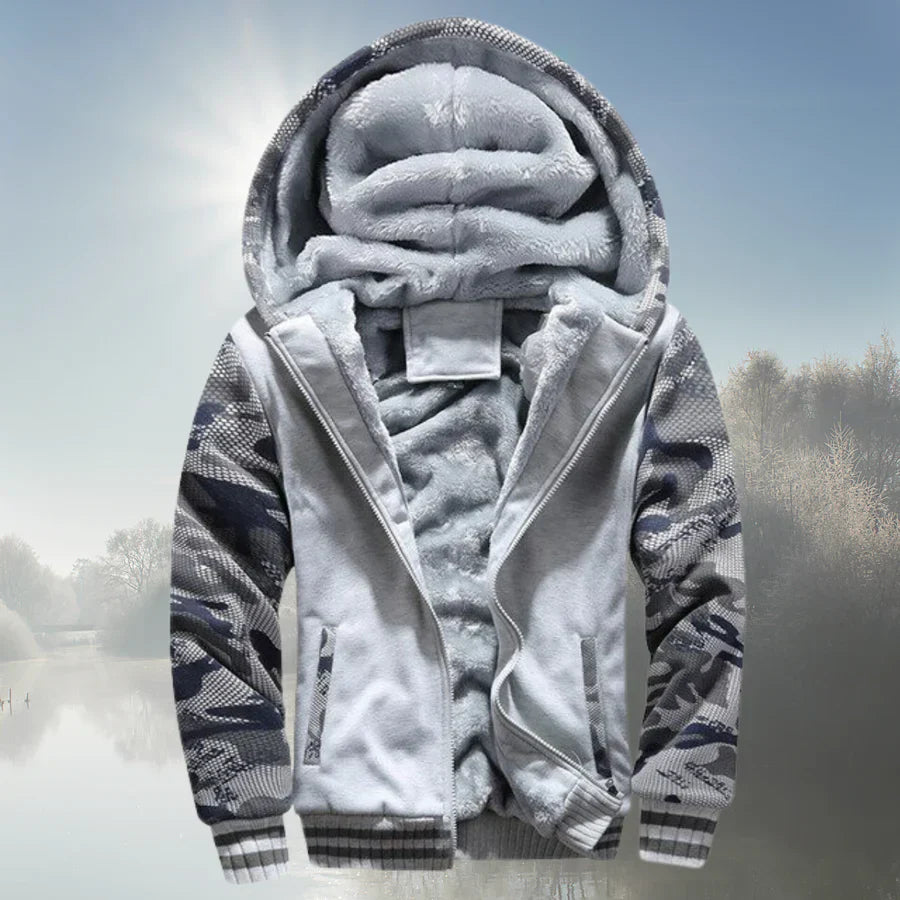 Quinn hooded zip-up fleece jacket