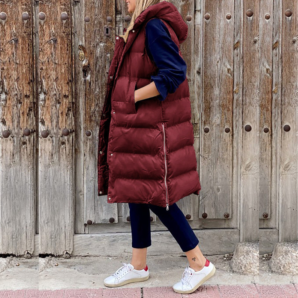 Warm Women's Hooded Puffer Down Vest