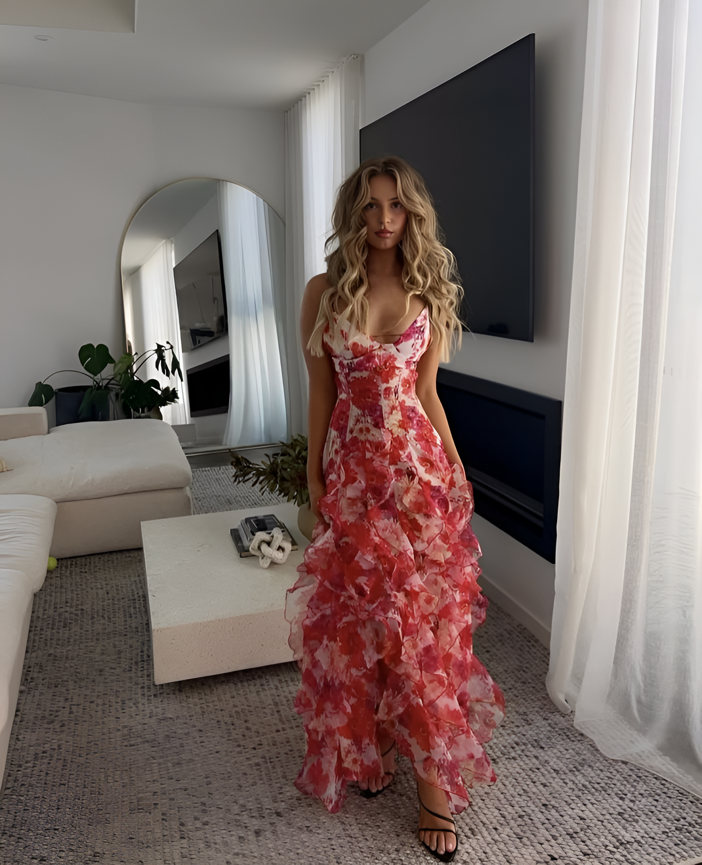 Beautiful Flower Long Dress for Women - BritishElegance