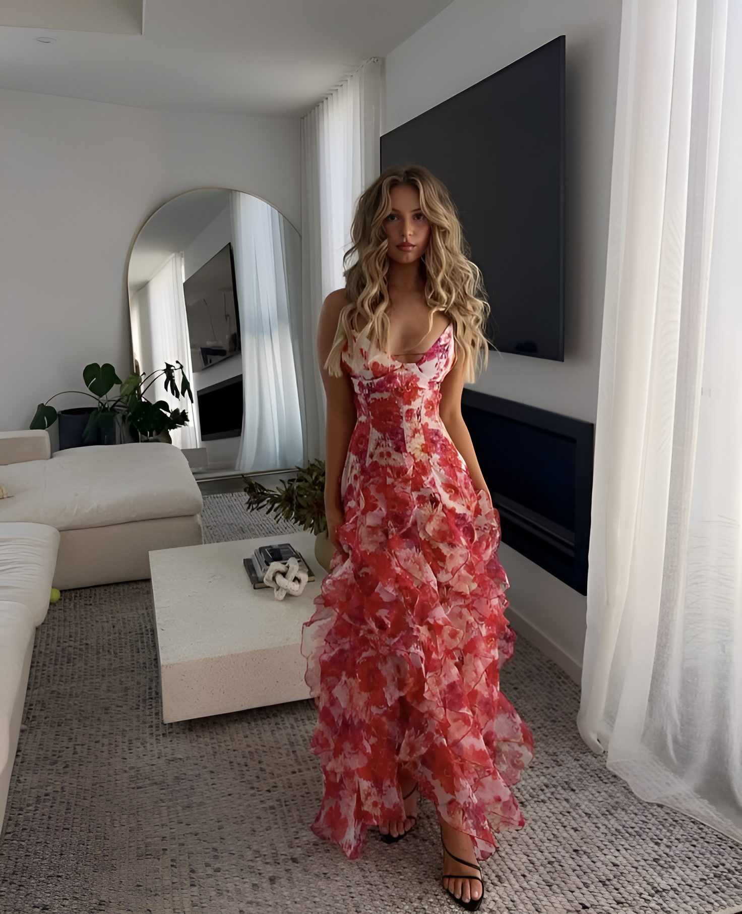 Beautiful Flower Long Dress for Women - BritishElegance