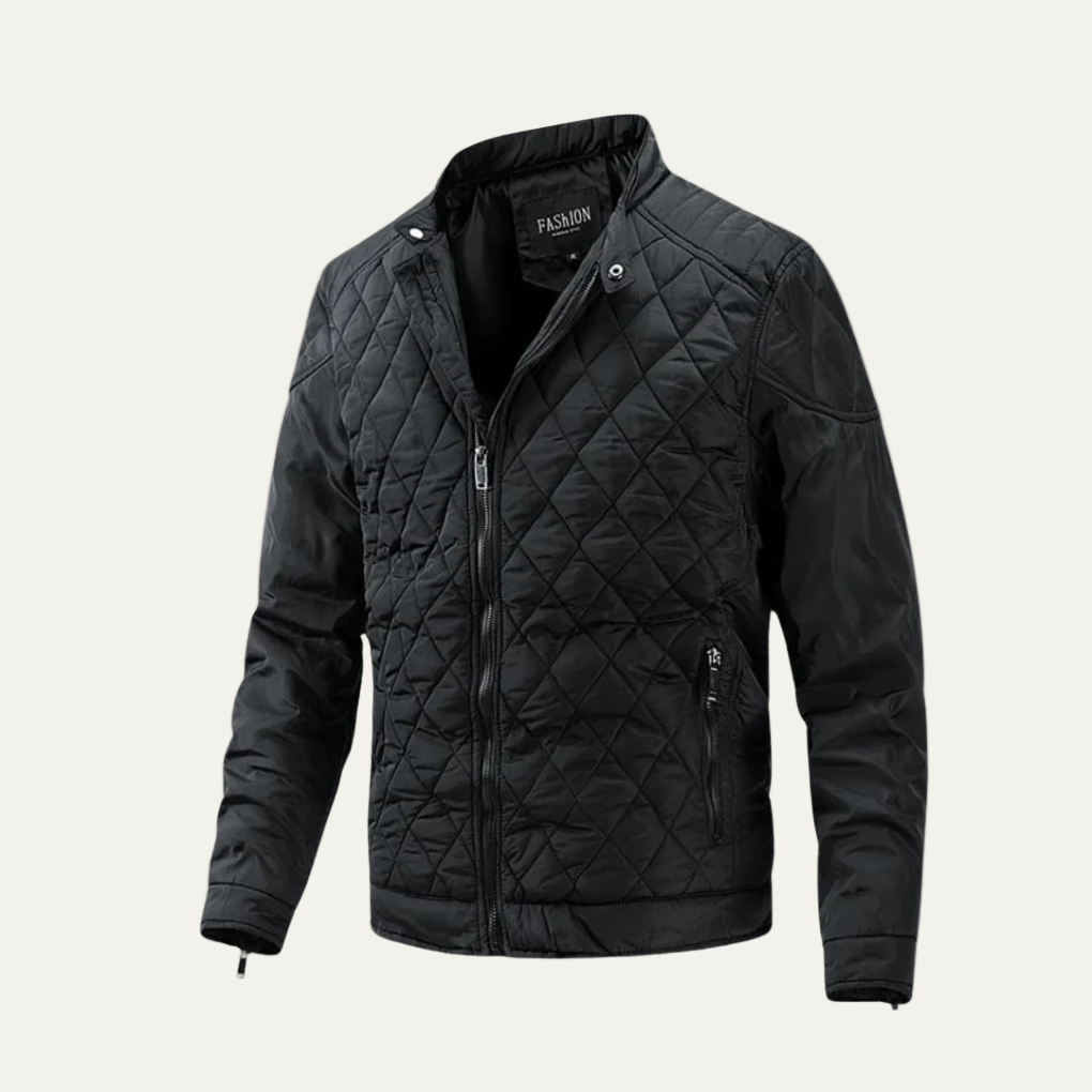 Men’s Insulated Diamond Quilted Stand Collar Jacket