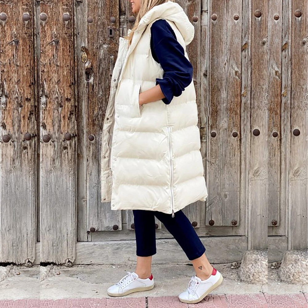 Warm Women's Hooded Puffer Down Vest