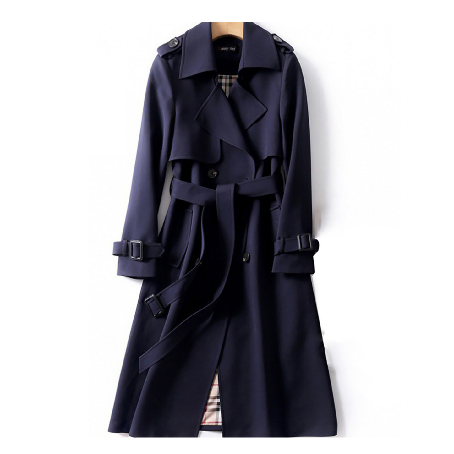 Elegant Long Trench Coat With Belt - Must-have For Autumn And Spring