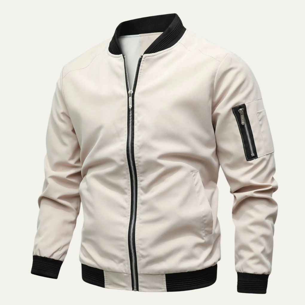 Men’s Classic Ribbed Collar Bomber Jacket
