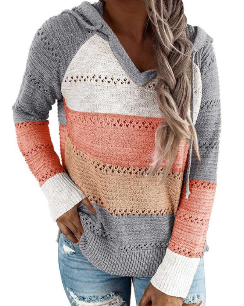 Cozy Women's Winter Knit Hooded Sweater