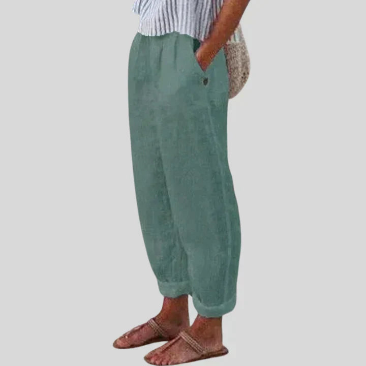 Men's Beige Linen Trousers - Lukas