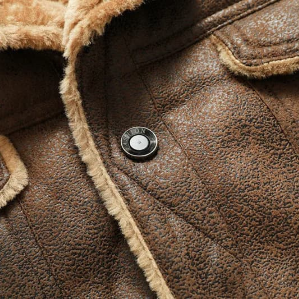 Men’s Faux Suede Shearling Lined Trucker Jacket