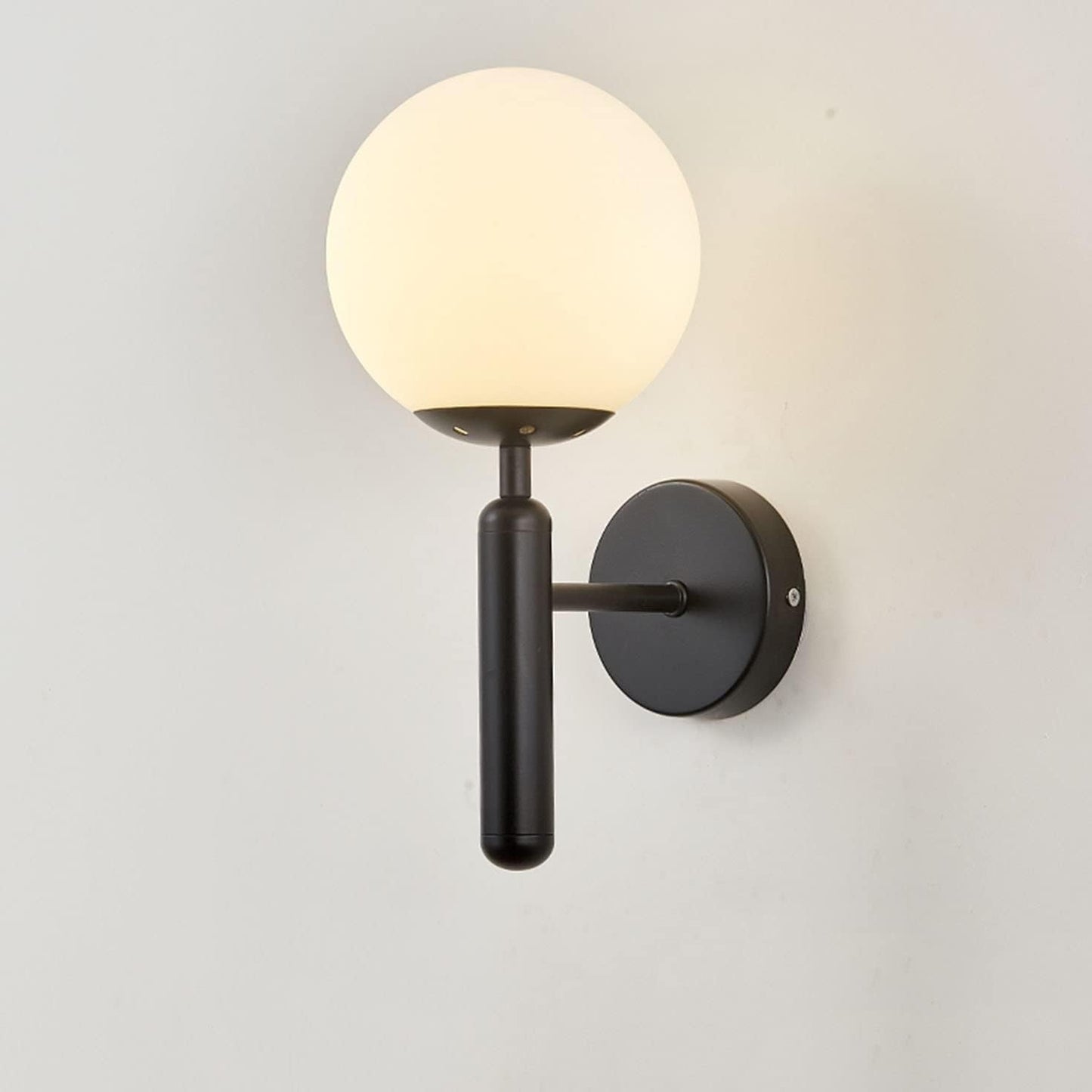 Classic Glass Globe LED Wall Light in Brass Finish
