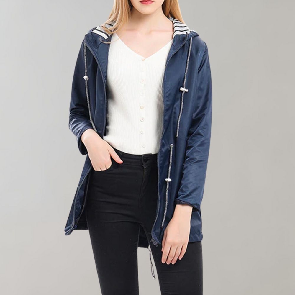 Waterproof Women's Hooded Raincoat - BritishElegance