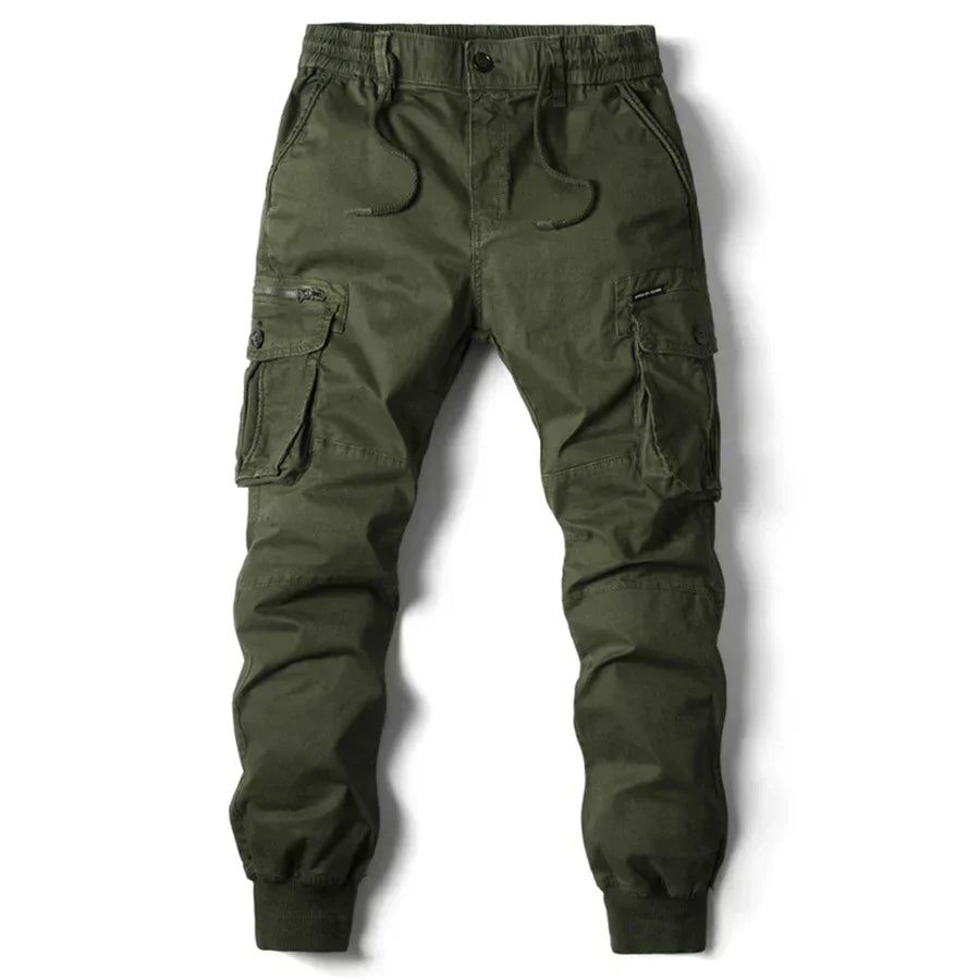 Tactical cargo pants by Cavan with elastic waistband