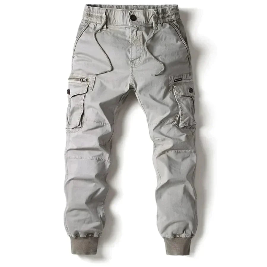 Tactical cargo pants by Cavan with elastic waistband