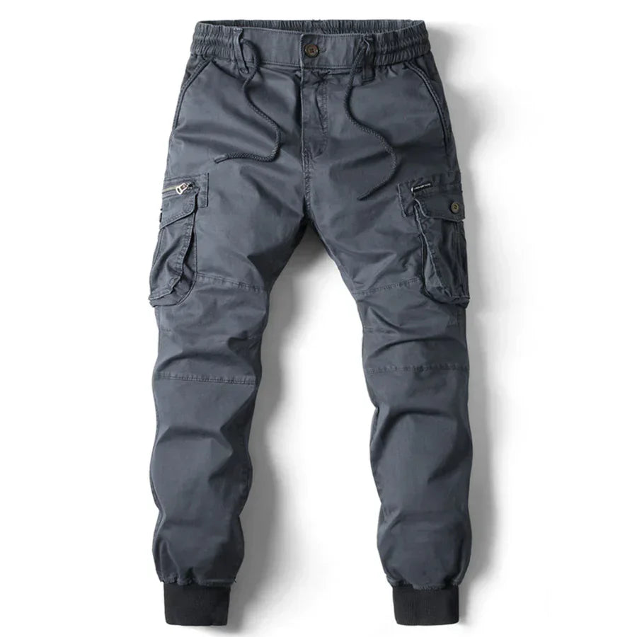 Tactical cargo pants by Cavan with elastic waistband