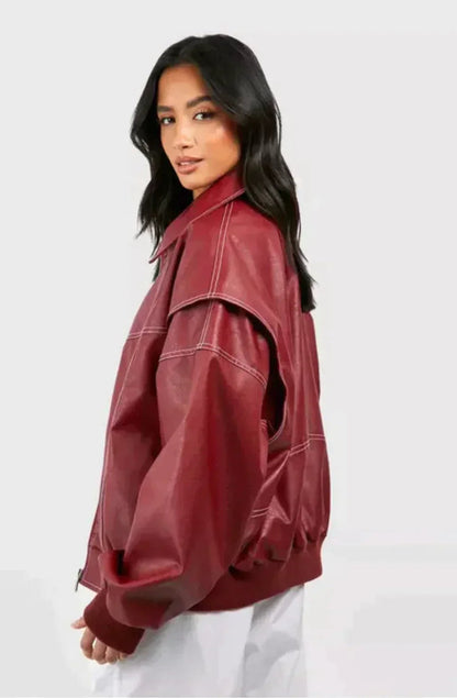 Valentina | Oversized Red Jacket for Women