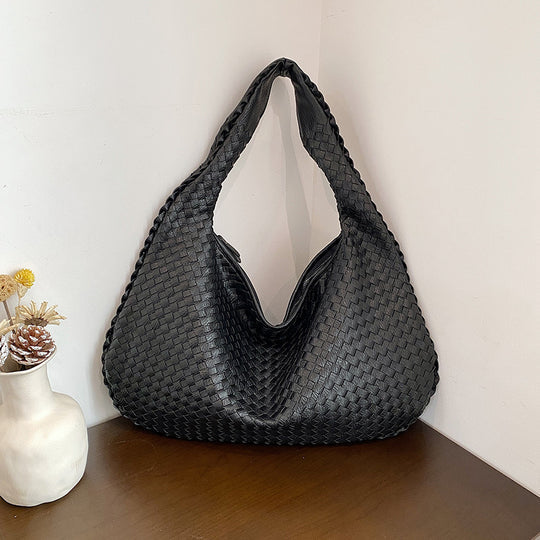 Red Valentina Woven Shopping Bag