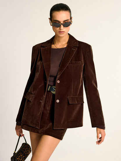 Destiny | Velvet Shawl Collar Blazer