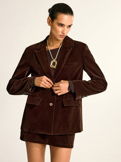 Destiny | Velvet Shawl Collar Blazer