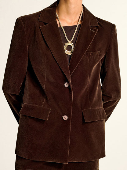 Destiny | Velvet Shawl Collar Blazer