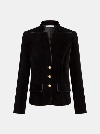 Miracle | Velvet Stand Collar Blazer