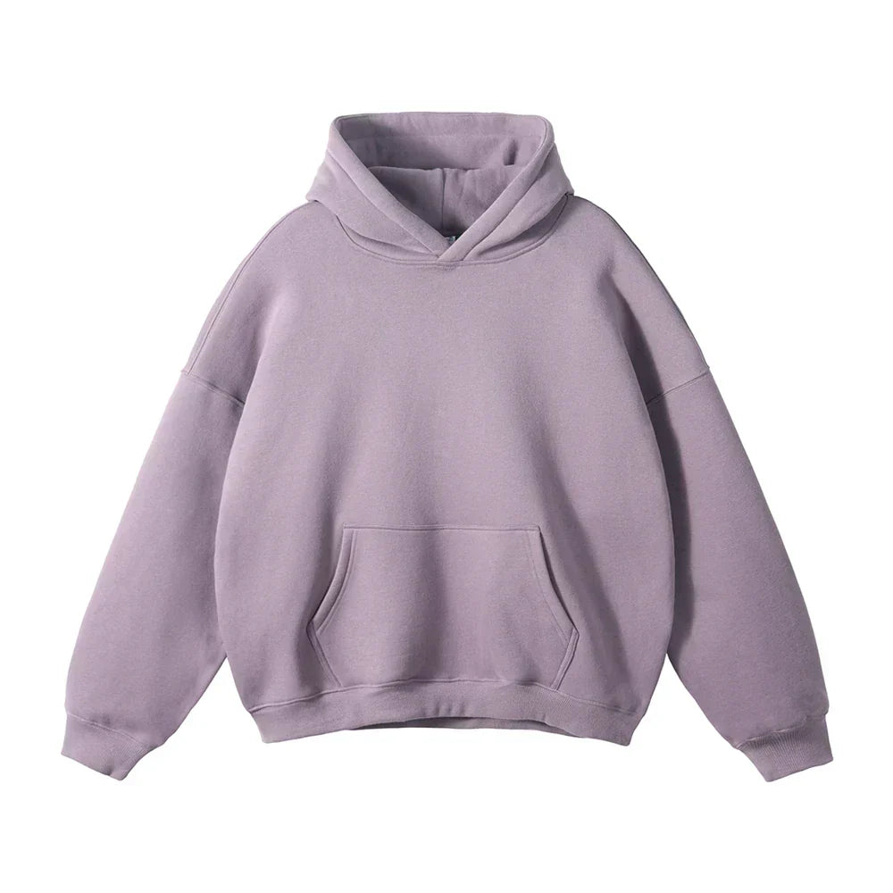 Cozy Large Hooded Sweatshirt - Soft Sky Blue Cotton