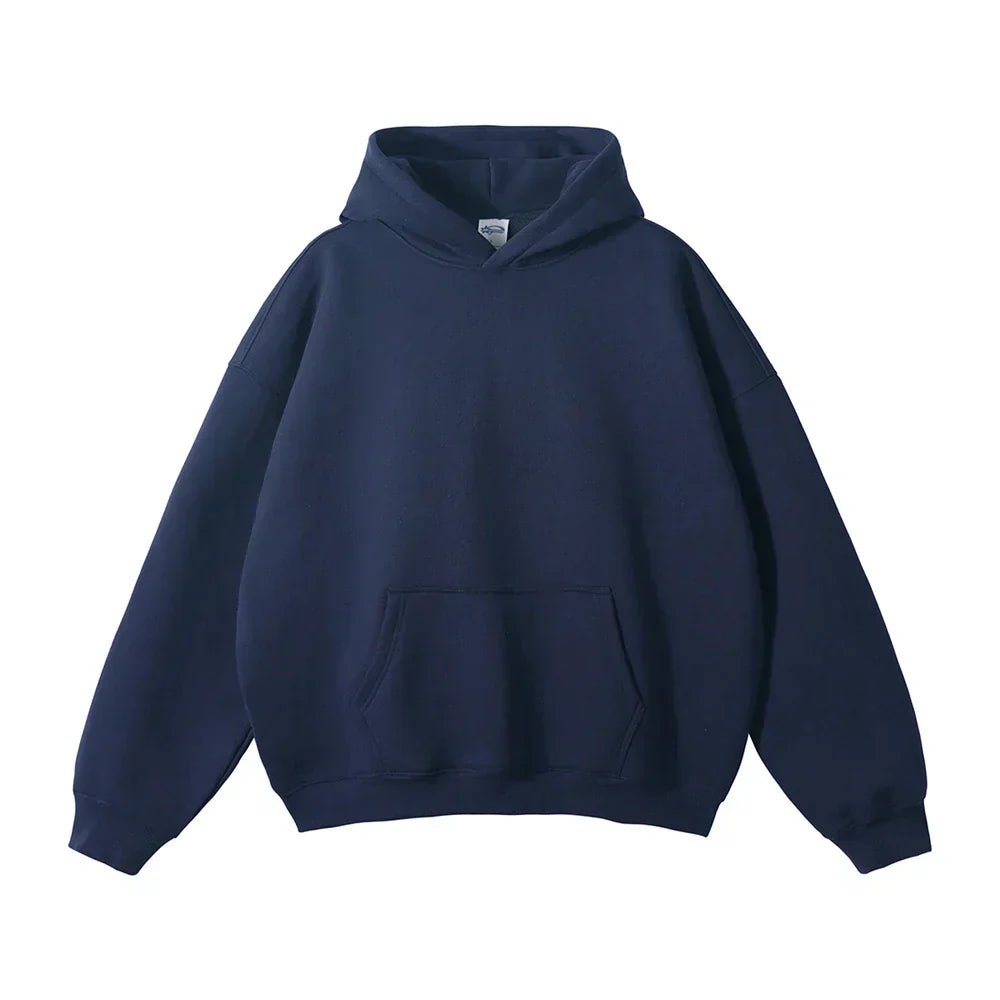Cozy Large Hooded Sweatshirt - Soft Sky Blue Cotton