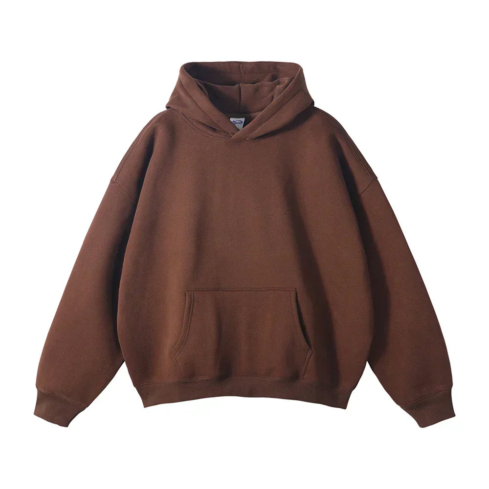 Cozy Large Hooded Sweatshirt - Soft Sky Blue Cotton
