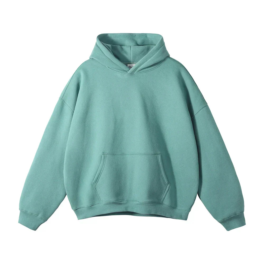 Cozy Large Hooded Sweatshirt - Soft Sky Blue Cotton