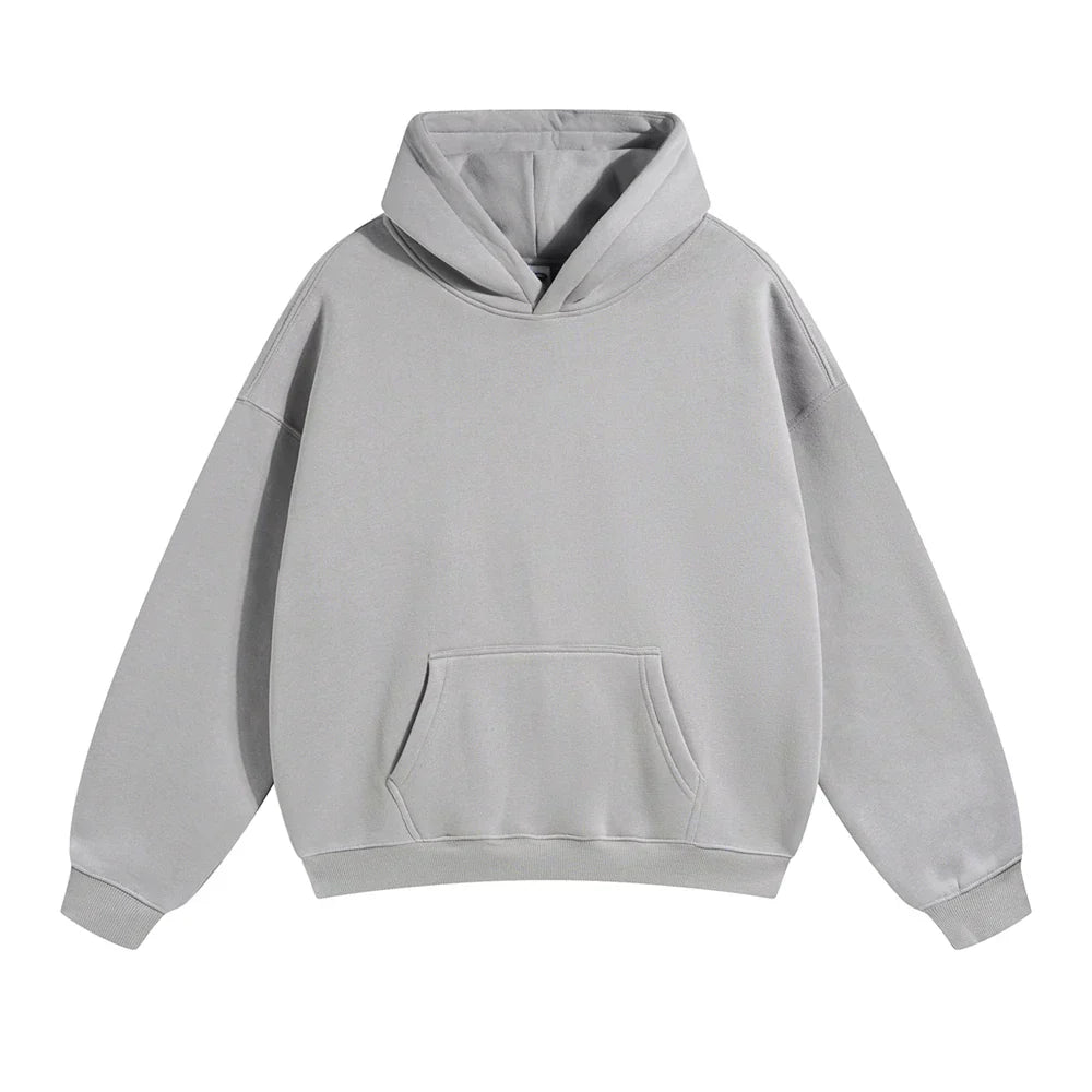 Cozy Large Hooded Sweatshirt - Soft Sky Blue Cotton