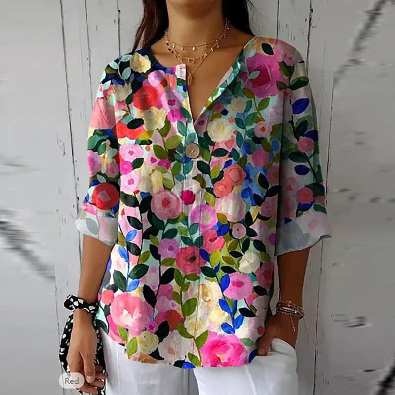 Bohemian Linen Cotton Blouse