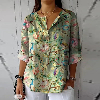 Bohemian Linen Cotton Blouse