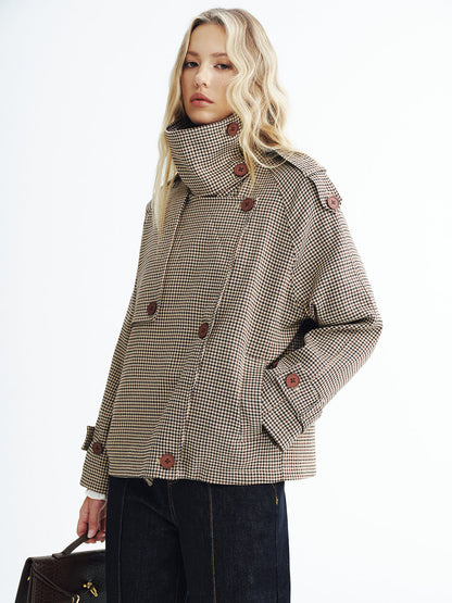 Henley | Vintage Plaid Cropped Trench Coat