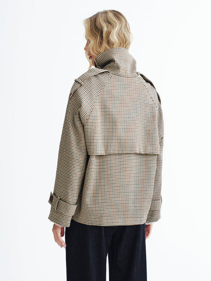 Henley | Vintage Plaid Cropped Trench Coat