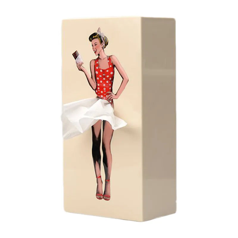 Rustic Wooden Tissue Box with Floral Patterns - BritishElegance