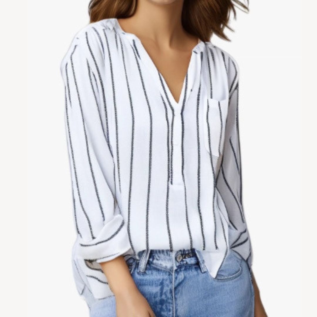 Cotton Blend Striped Shirt Women