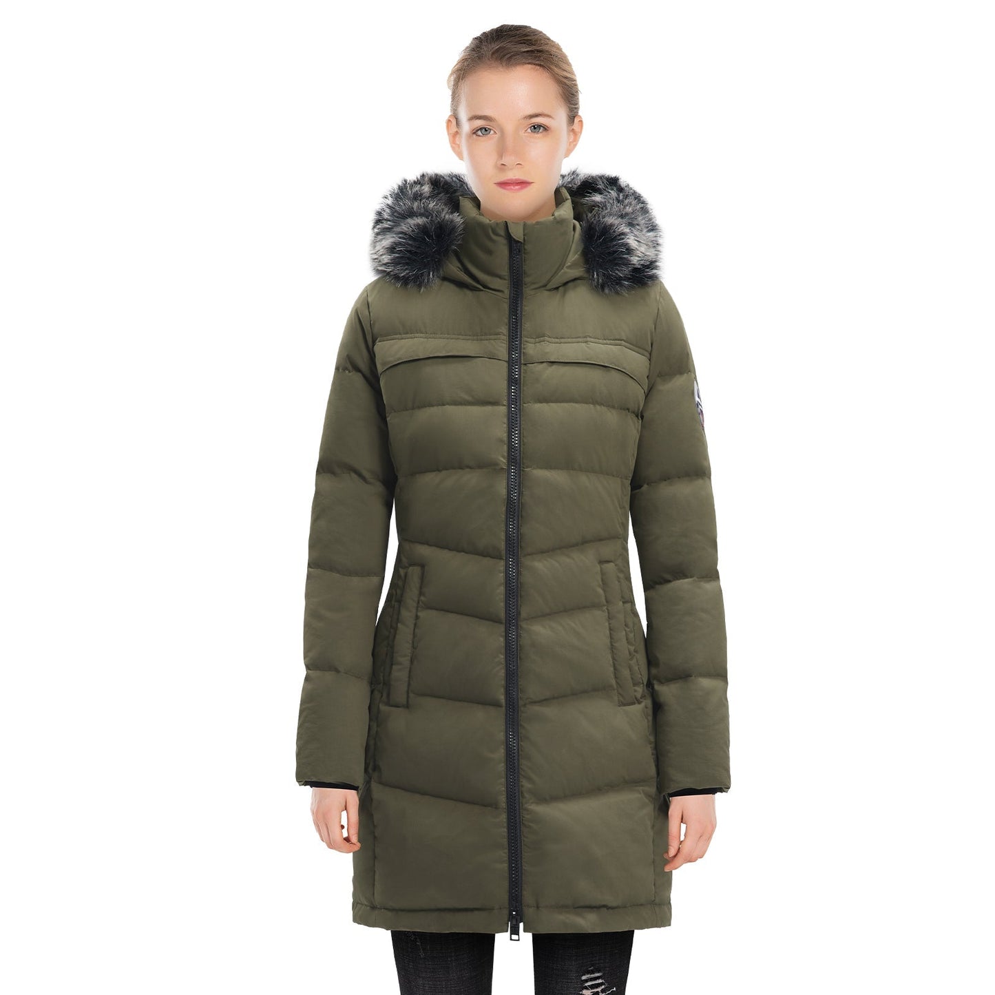 Ladies Thick Down Puffer Coat - Insulated Waterproof Parka - BritishElegance