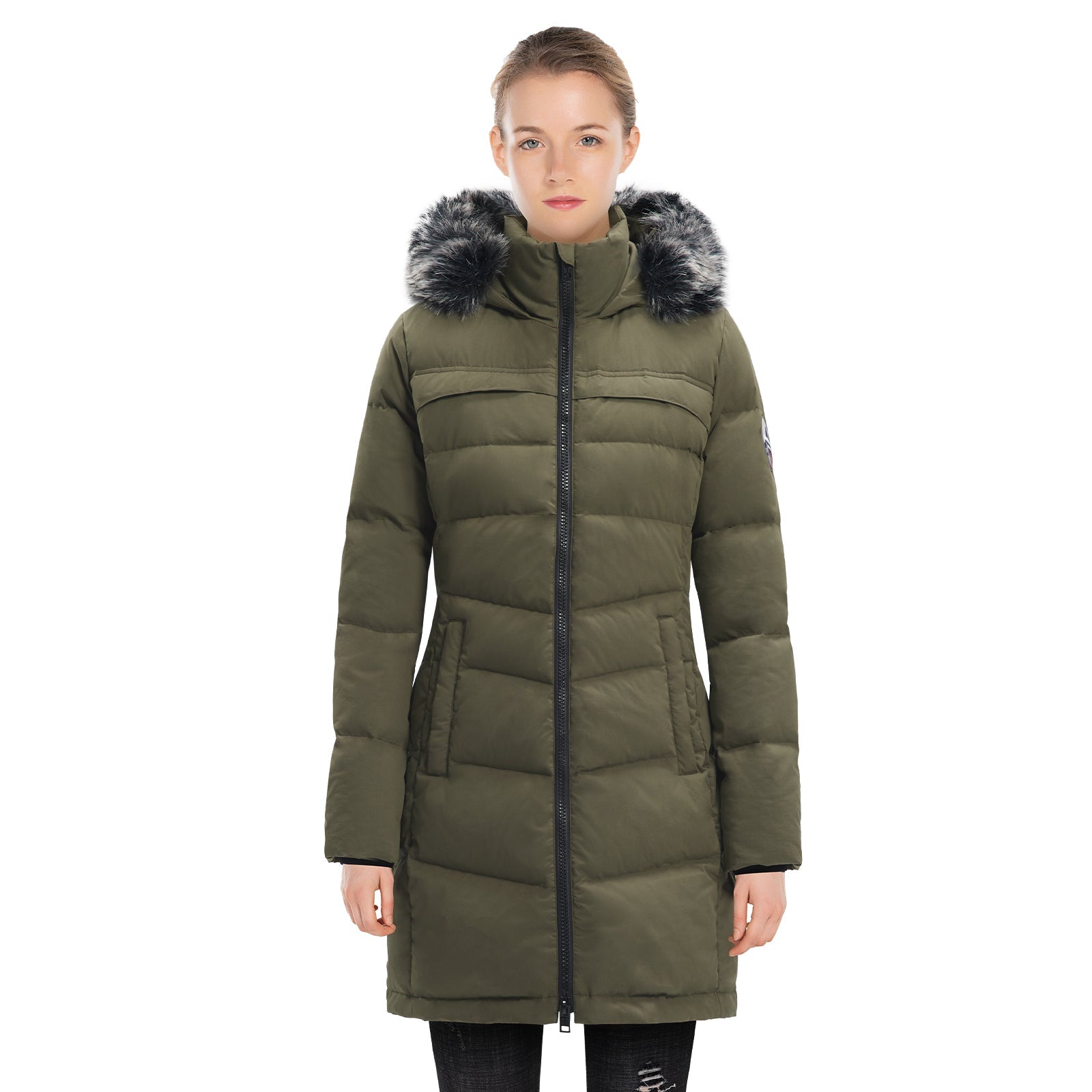 Ladies Thick Down Puffer Coat - Insulated Waterproof Parka - BritishElegance