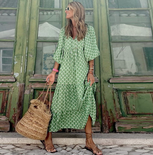 Beautiful Floral Knee Length Summer Dress