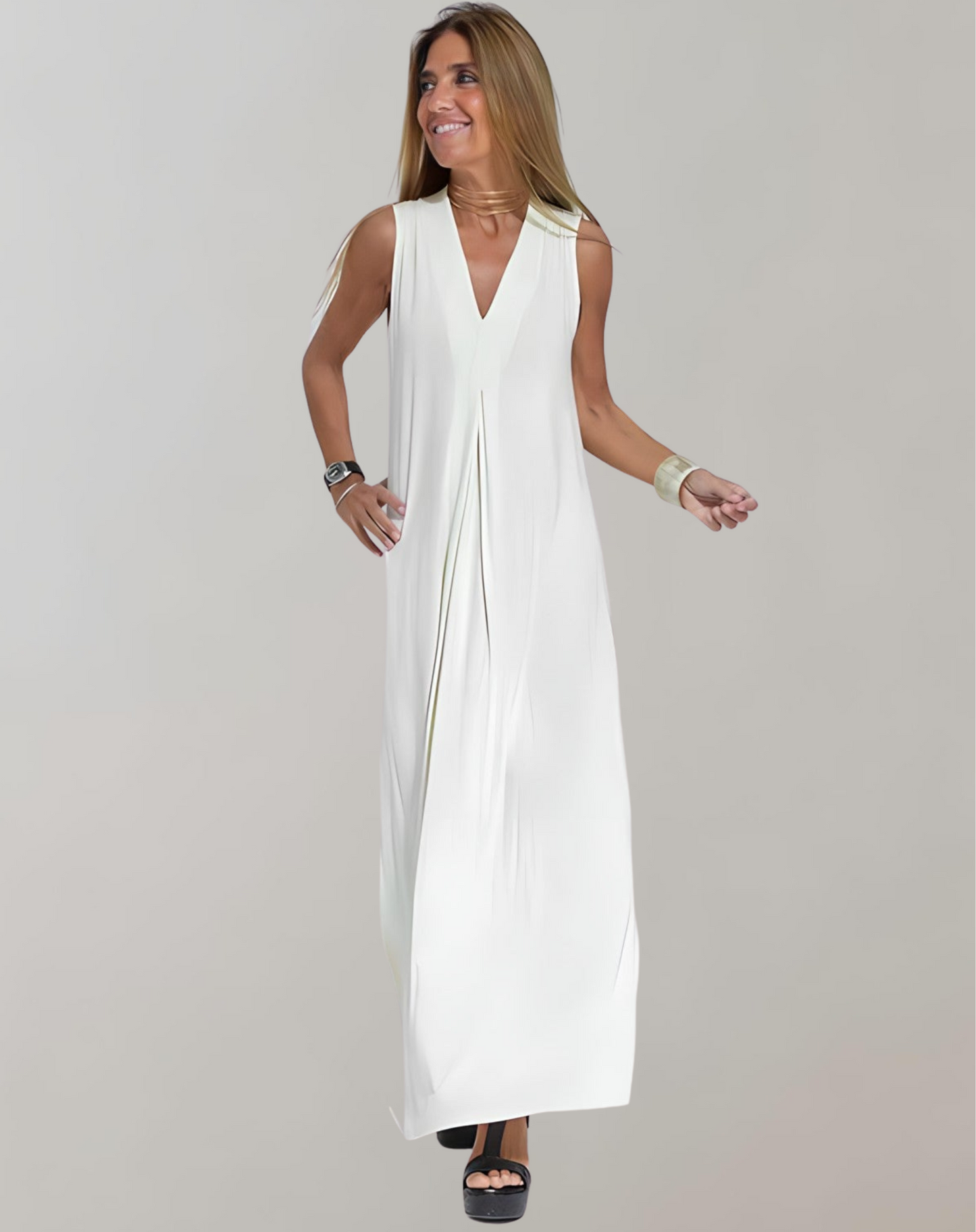 Chic V-Neck Summer Maxi Dress