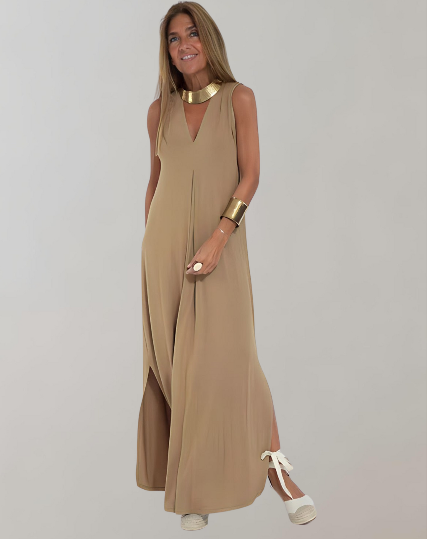 Chic V-Neck Summer Maxi Dress