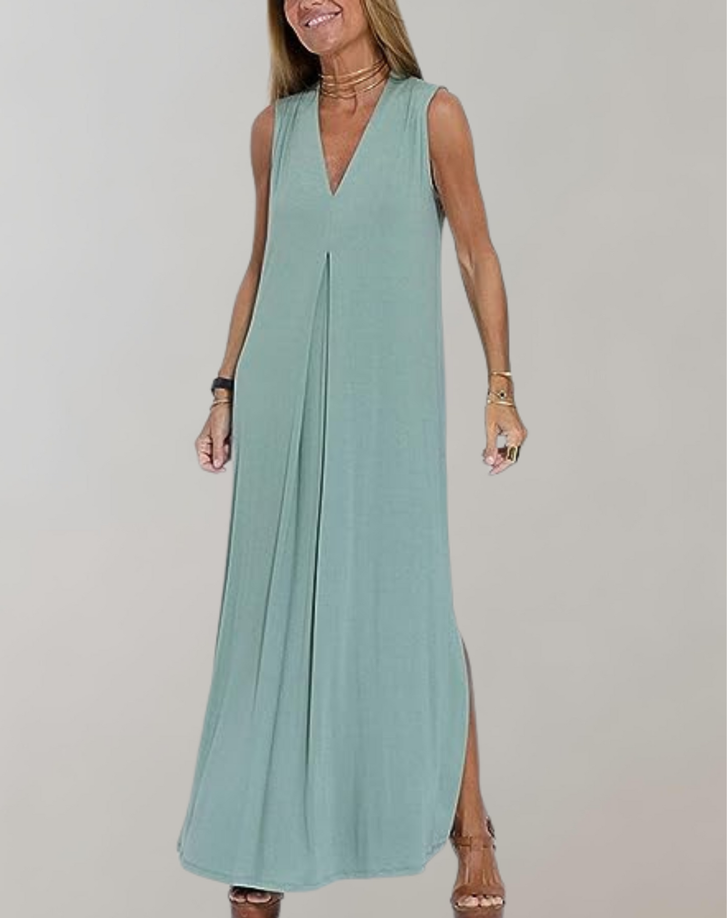 Chic V-Neck Summer Maxi Dress