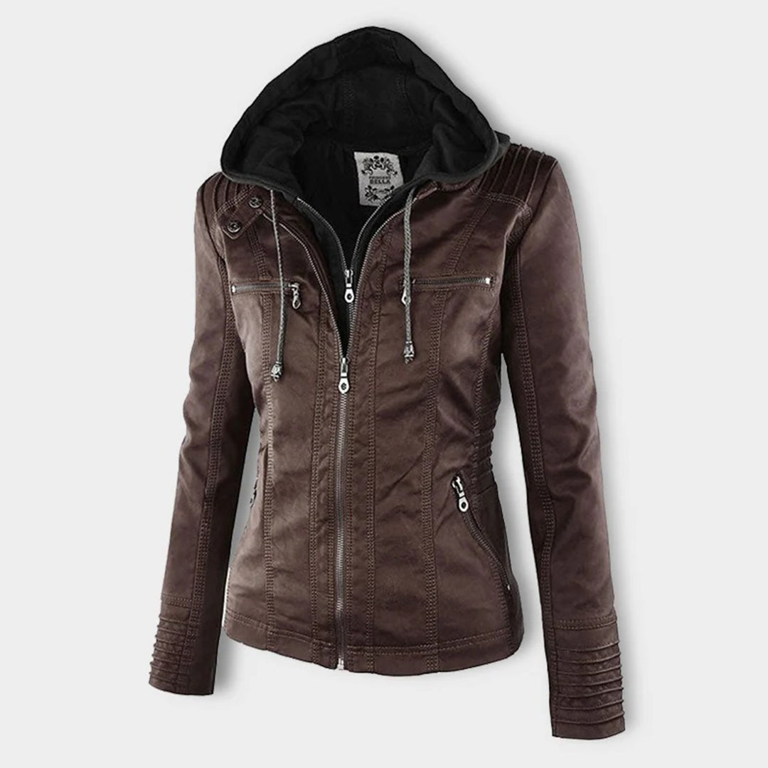 Florence Leather Hooded Biker Jacket | Fitted Casual Jacket