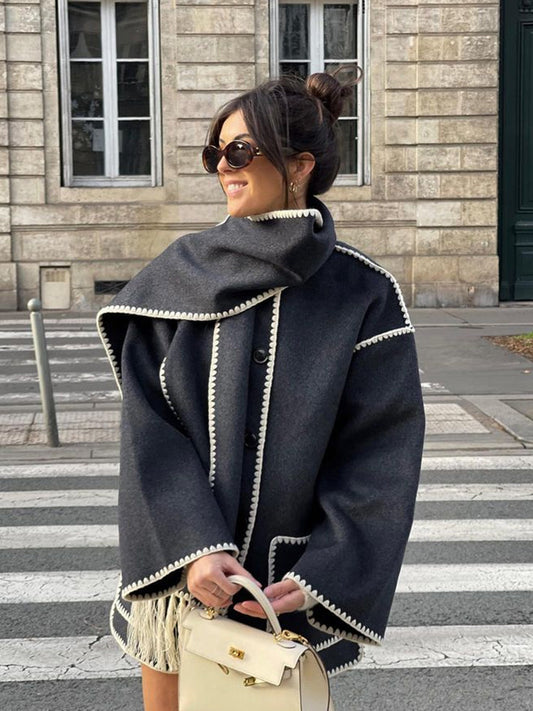 Audrey | Women's Winter Statement Jacket with Scarf