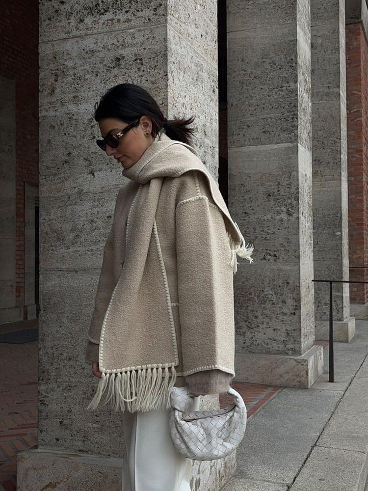 Audrey | Women's Winter Statement Jacket with Scarf