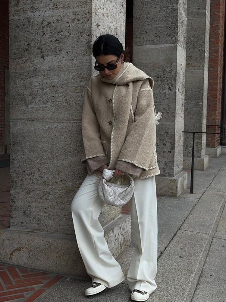 Audrey | Women's Winter Statement Jacket with Scarf