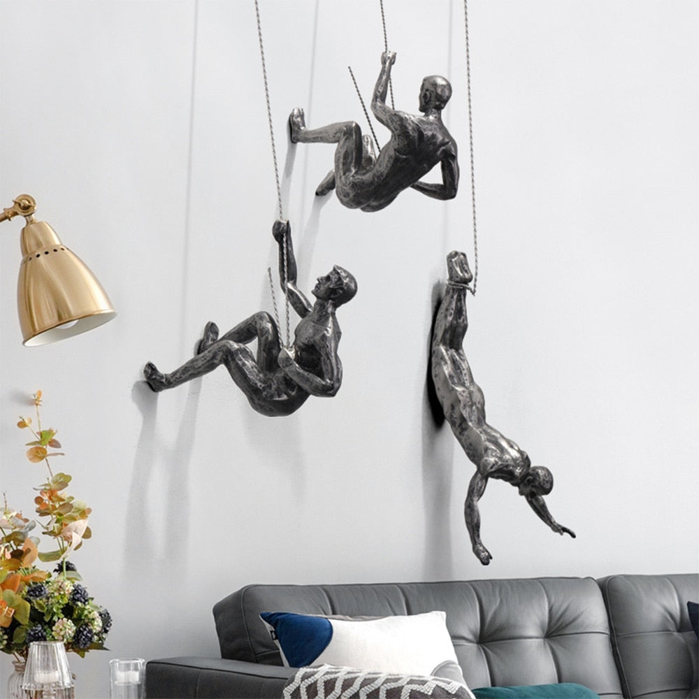 3D Wall Decor Climbing Figure Sculpture Art - BritishElegance
