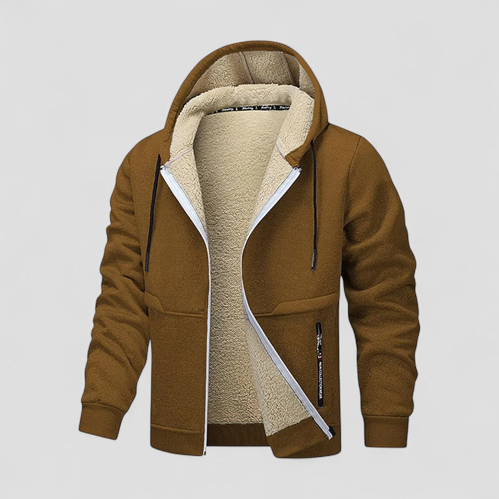 Men’s Sherpa-Lined Hooded Zip Jacket